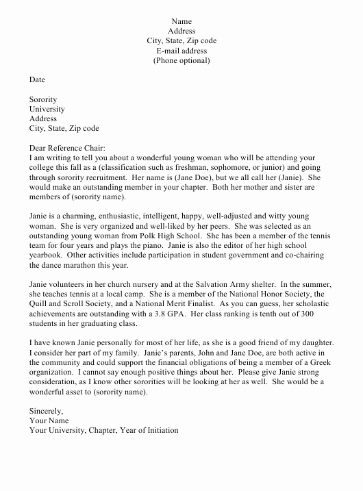 Sorority Recommendation Letter Template Unique sorority Letter Of Support Download Printable Pdf