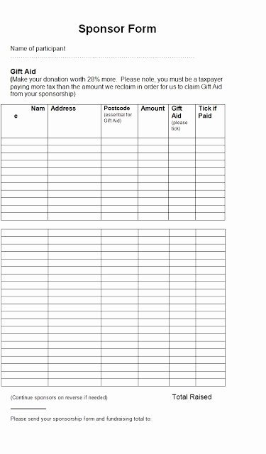 Sponsorship form Template Word Best Of Participant Sponsorship form Template Sample