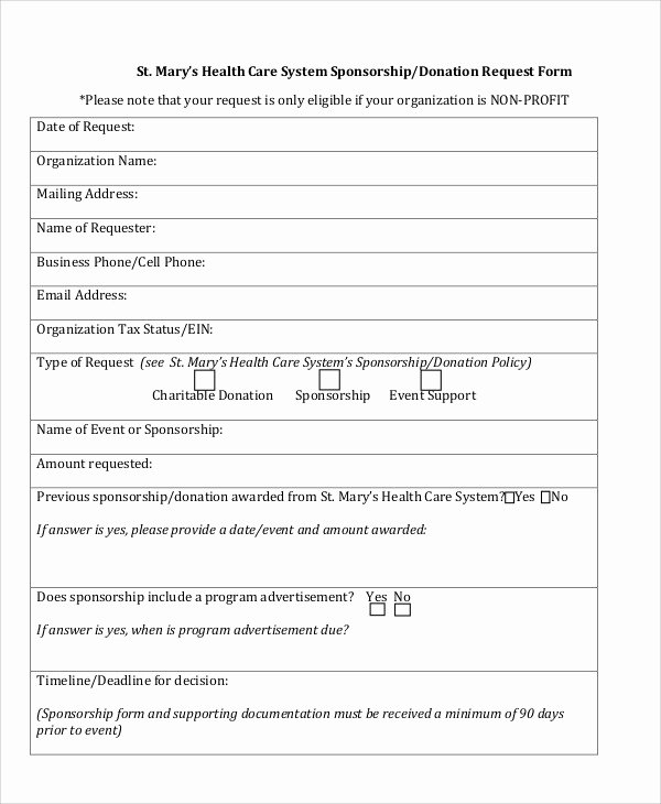 Sponsorship form Template Word Unique Sample Sponsorship Request form 9 Examples In Word Pdf