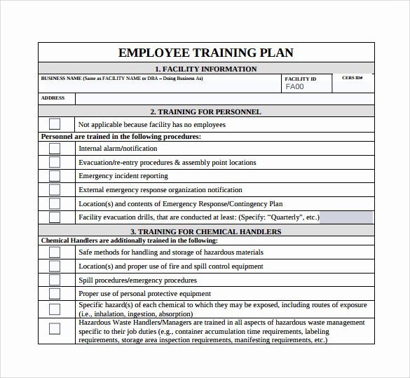 Staff Training Plan Template Luxury Training Plan Template