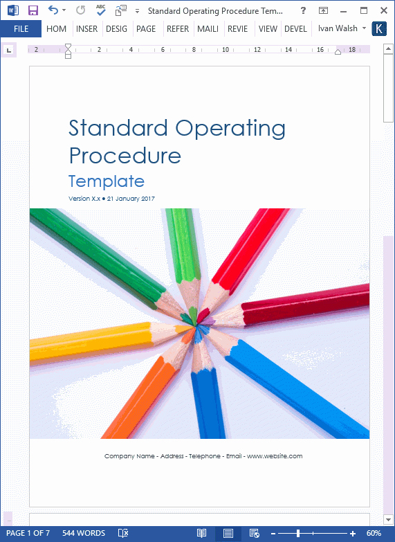 Standard Operating Procedure Template Free Awesome 36 Page Standard Operating Procedure sop Template Ms