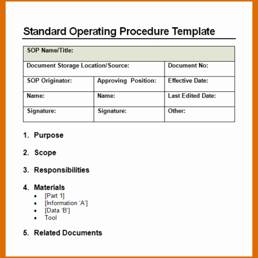 Standard Operating Procedures Template Word Elegant 11 Standard Operating Procedure Template Word