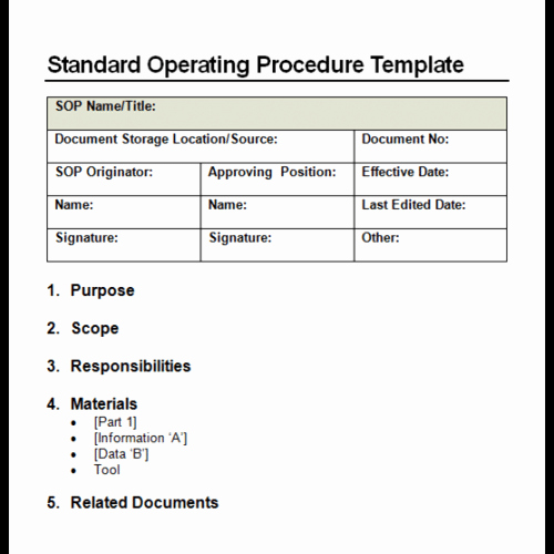 Standard Operating Procedures Templates Word Awesome 9 Standard Operating Procedure sop Templates Word