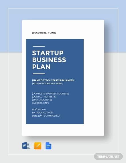 Startup Business Plan Template New Sample Startup Business Plan 12 Examples In Word Pdf