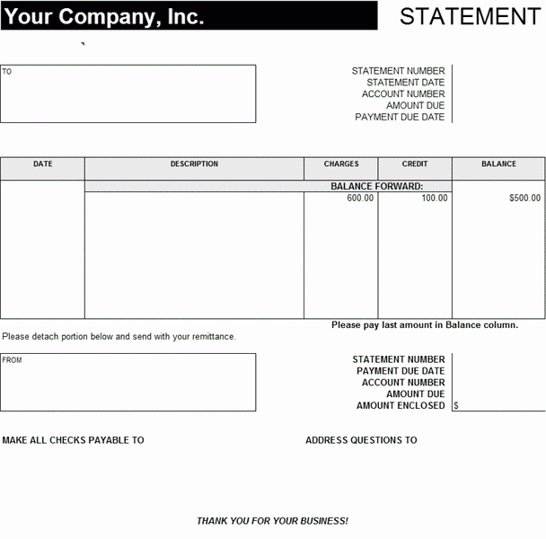 Statement Of Account Template Fresh Statement Account Statements Templates