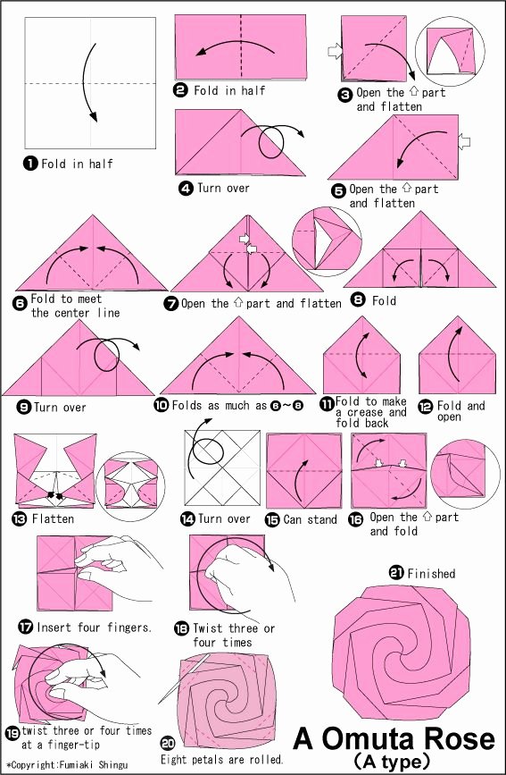 Step by Step Instruction Template Beautiful origami Flowers Easy Rose Instructions