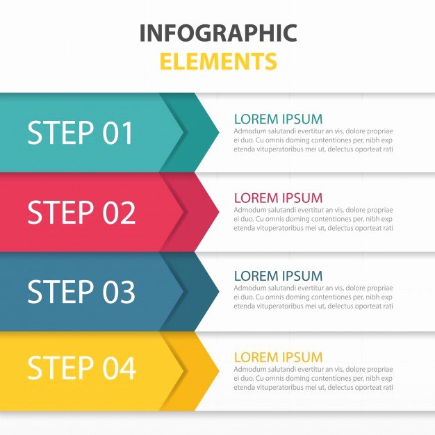 Step by Step Instruction Template Luxury Template with Infographic Elements Vector