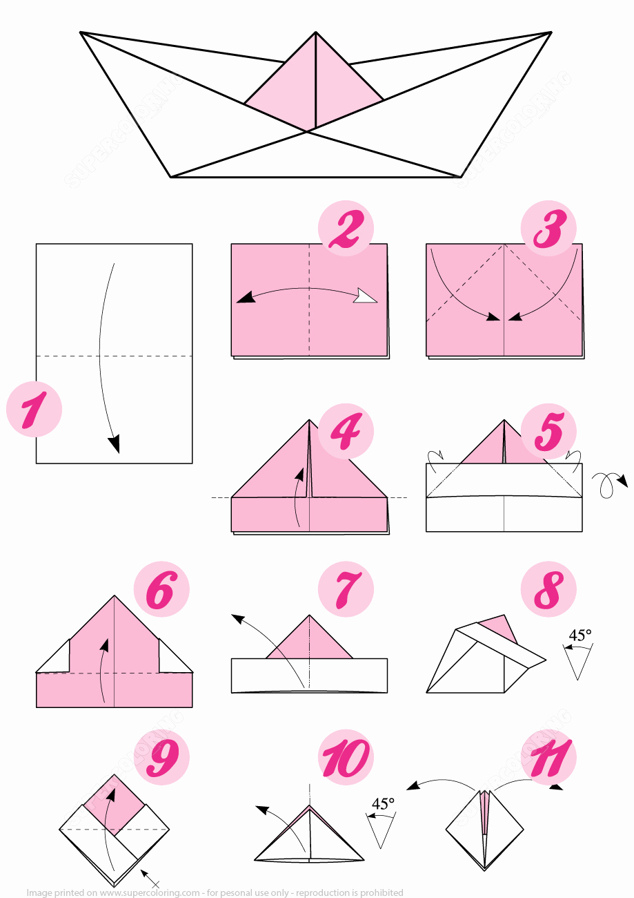 Step by Step Instruction Template Unique origami Boat Instructions
