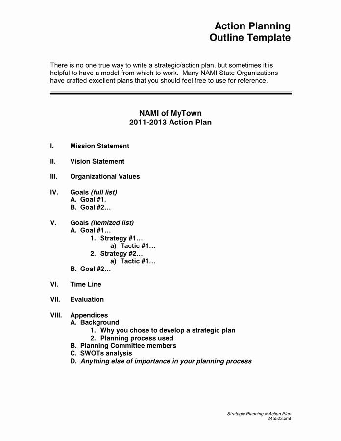 Strategic Action Plan Template Fresh Strategic Plan Outline Template In Word and Pdf formats