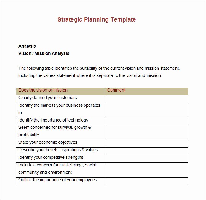 Strategic Planning Templates Free Unique Strategic Account Plan Template 8 Free Word Pdf