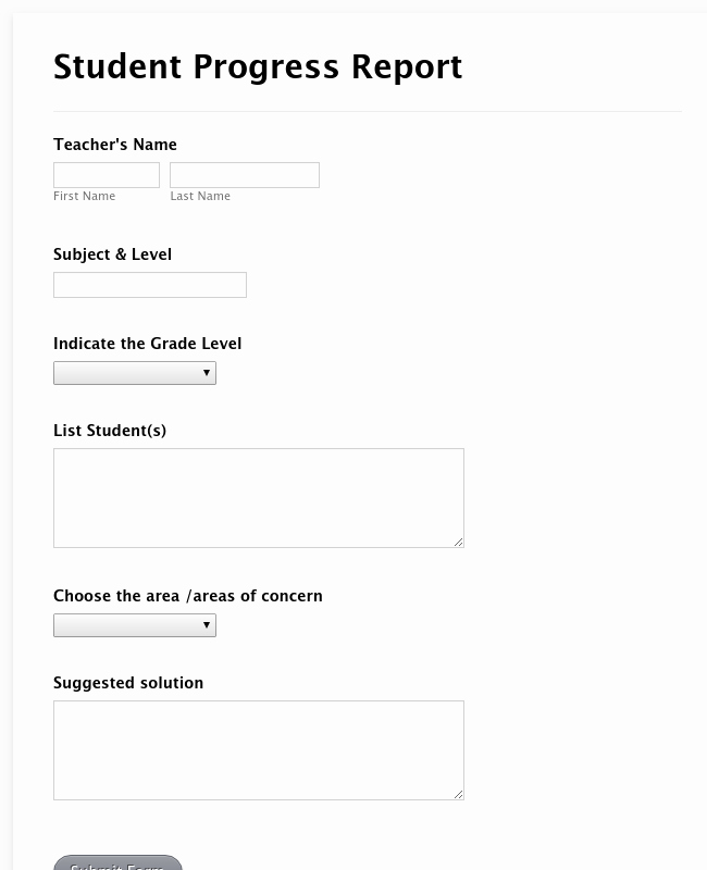 Student Progress Report Template Awesome Student Progress Report form Template