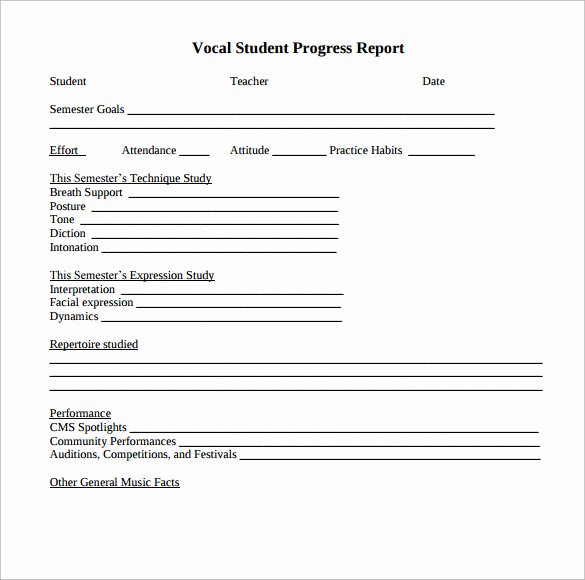 Student Progress Report Template Inspirational Sample Student Progress Report 17 Documents In Pdf