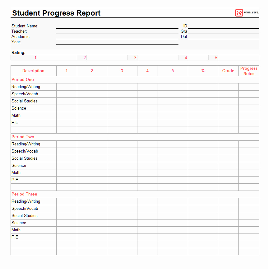 Student Progress Report Template Unique Progress Report Template – Daily Weekly Monthly Excel