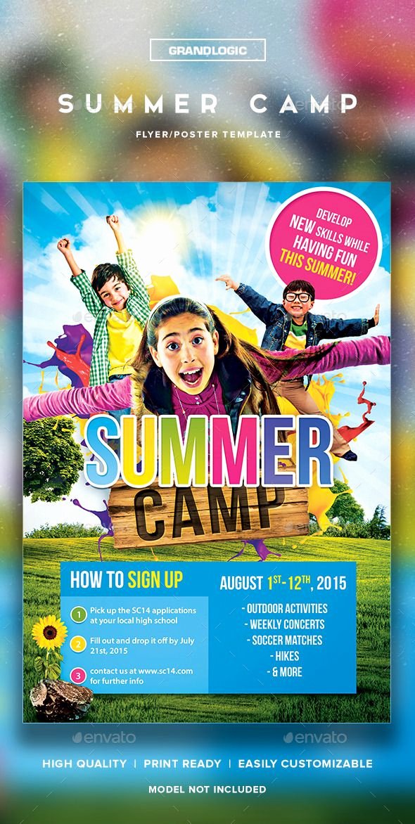 Summer Camp Flyer Template Fresh Summer Camp Flyer Poster