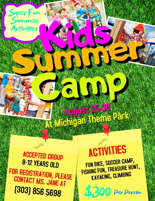 Summer Camp Flyer Template Lovely Kids Summer Camp Flyer Template