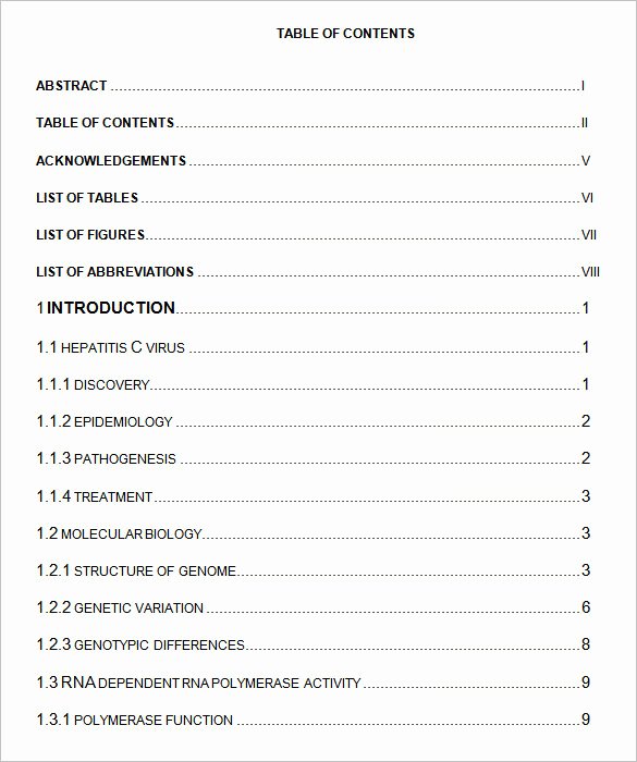 Table Of Contents Template Beautiful 24 Table Of Contents Pdf Doc