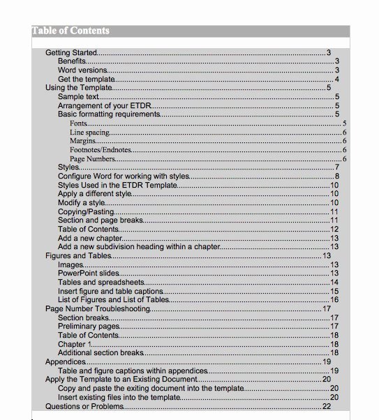 Table Of Contents Template Unique 20 Table Of Contents Templates and Examples Free