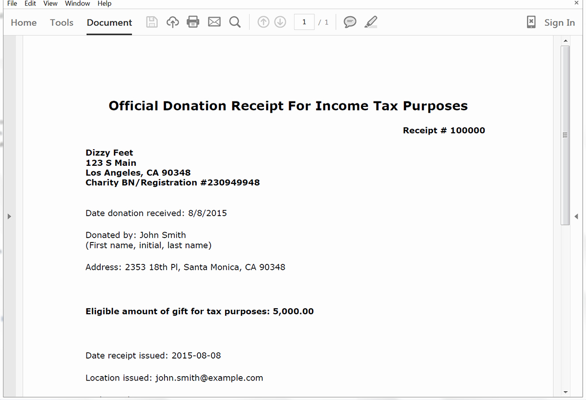 Tax Deductible Donation Receipt Template Awesome Create Donation Tax Receipts From Salesforce