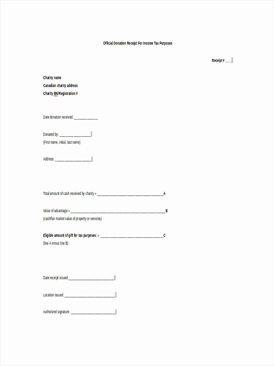 Tax Donation Receipt Template Inspirational Free 8 Tax Receipt Examples &amp; Samples In Pdf Doc