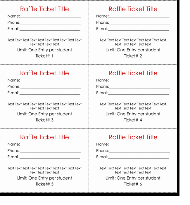 Template for Raffle Tickets Unique 20 Free Raffle Ticket Templates with Automate Ticket