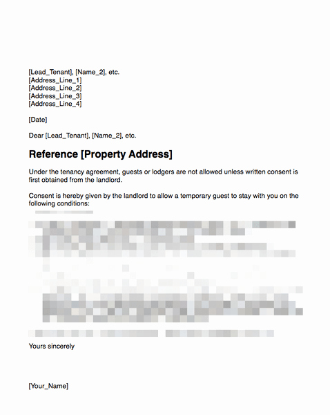 Tenant Maintenance Request form Template Awesome Consent to Allow A Temporary Guest to Stay with Your