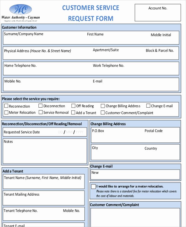 service request form