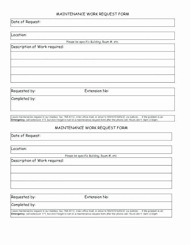 Tenant Maintenance Request form Template New Apartment Maintenance Work order Template Beautiful