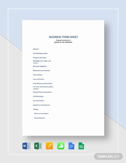 Term Sheet Template Word New 17 Term Sheet Template Free Word Pdf Documents