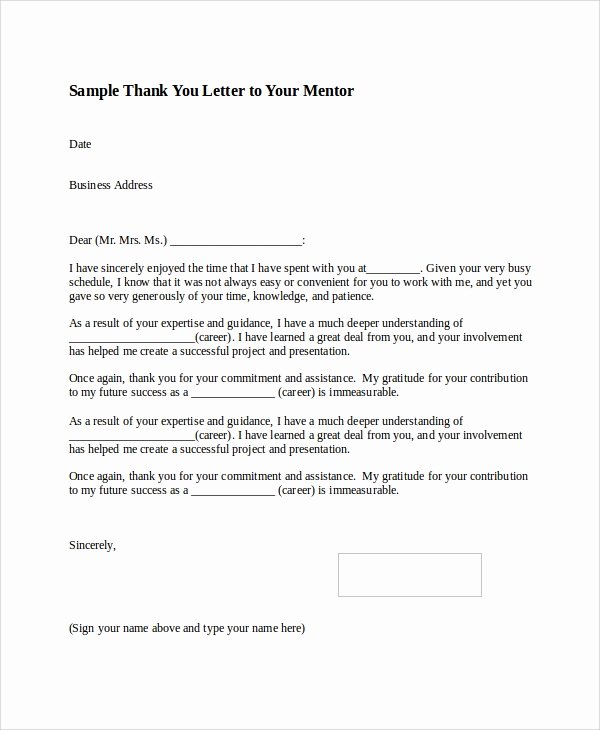 Thank You Letter Business Template New Sample Thank You Letter format 8 Examples In Word Pdf