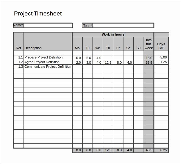 Time Log Template Excel Unique 20 Project Timesheet Templates &amp; Samples Doc Pdf