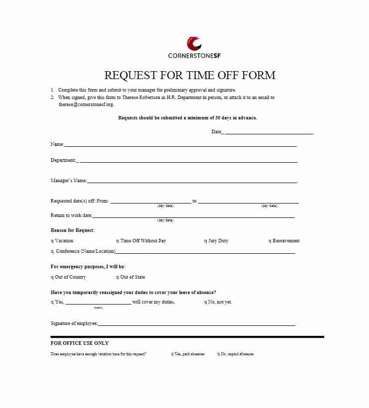 Time Off Request form Template Awesome 40 Effective Time F Request forms &amp; Templates