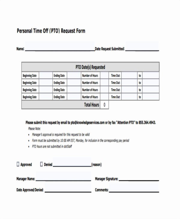 Time Off Request form Template Beautiful 24 Time F Request forms In Pdf