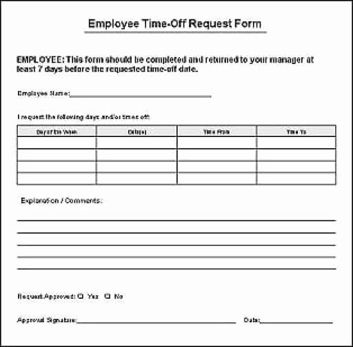 Time Off Request form Template Fresh Time F Request forms Find Word Templates