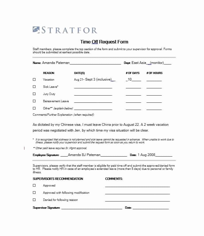 Time Off Request form Template New 40 Effective Time F Request forms &amp; Templates