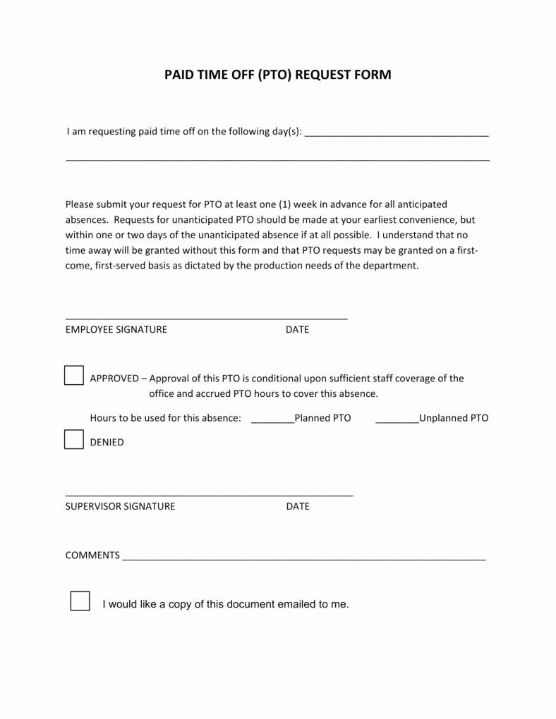 Time Off Request form Templates New 9 Pto Request form Templates Pdf