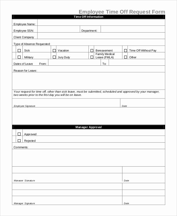 Time Off Request form Templates New Sample Time F Request form 8 Examples In Pdf Word