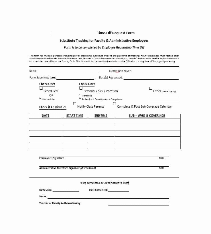 Time Off Request Template Beautiful 40 Effective Time F Request forms &amp; Templates
