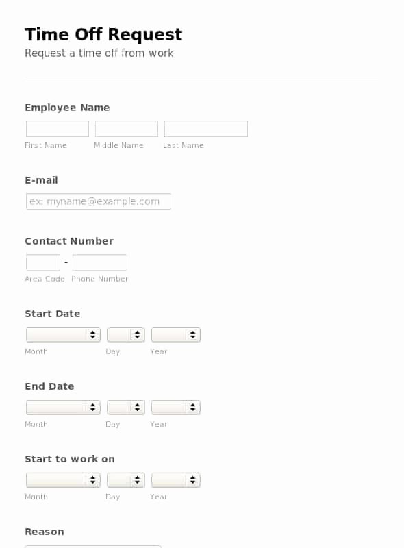Time Off Request Template Lovely 6 Time F Request forms Word Excel Templates
