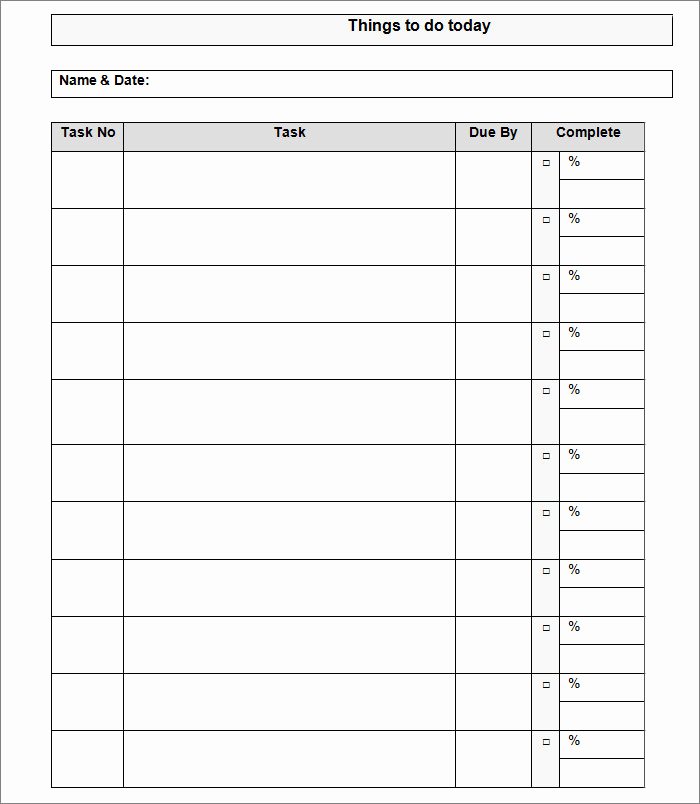 To Do List Template Pdf Awesome to Do List Template Free Templates