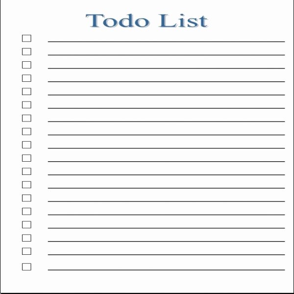 To Do List Template Pdf Inspirational to Do List Template for Word