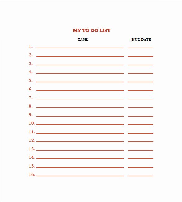 To Do List Template Pdf Luxury Weekly to Do List Template 6 Free Word Excel Pdf