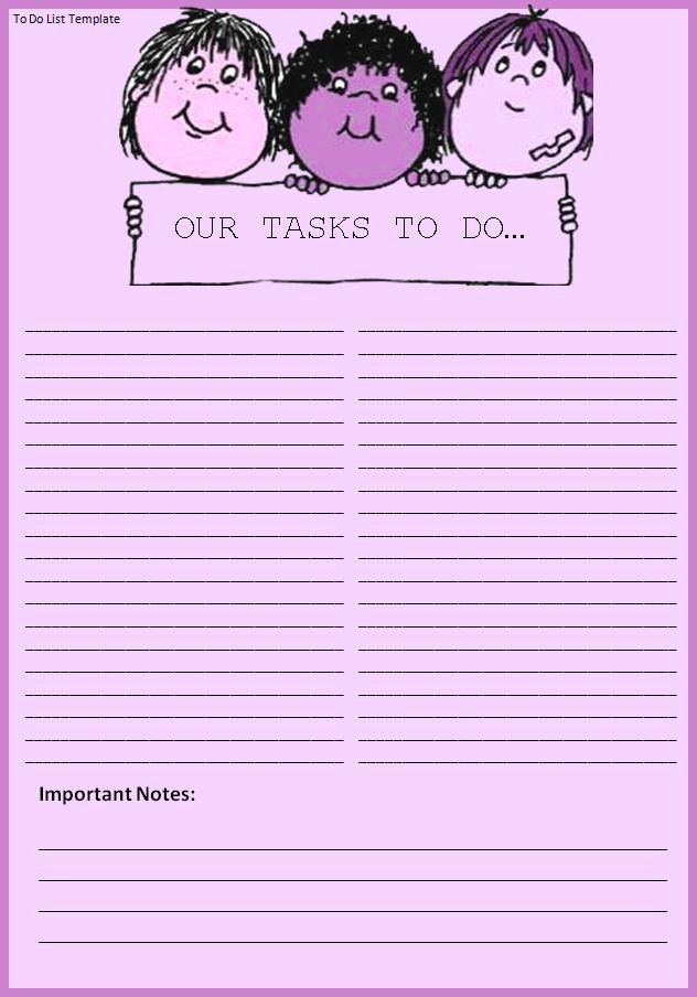 To Do List Templates Word Awesome List Templates