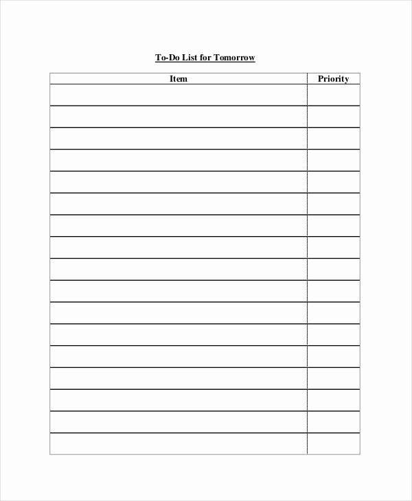 To Do List Templates Word Fresh to Do List 13 Free Word Excel Pdf Documents Download