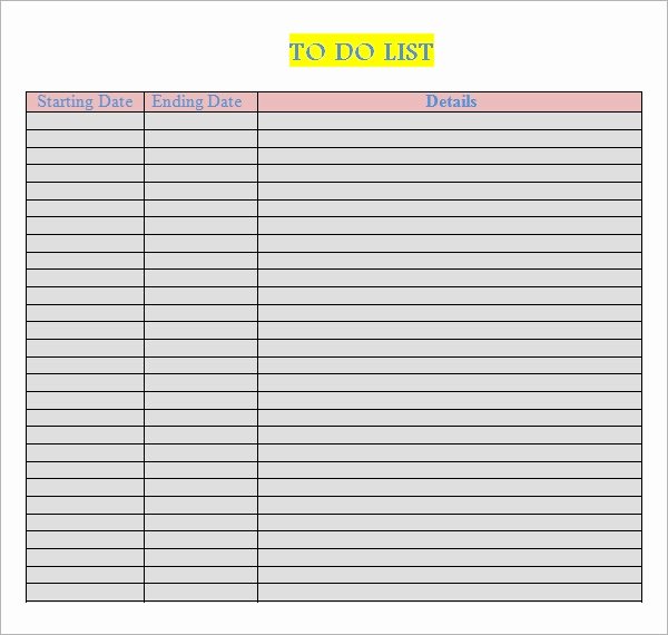 To Do List Templates Word Unique Free 16 Sample to Do List Templates In Word Excel
