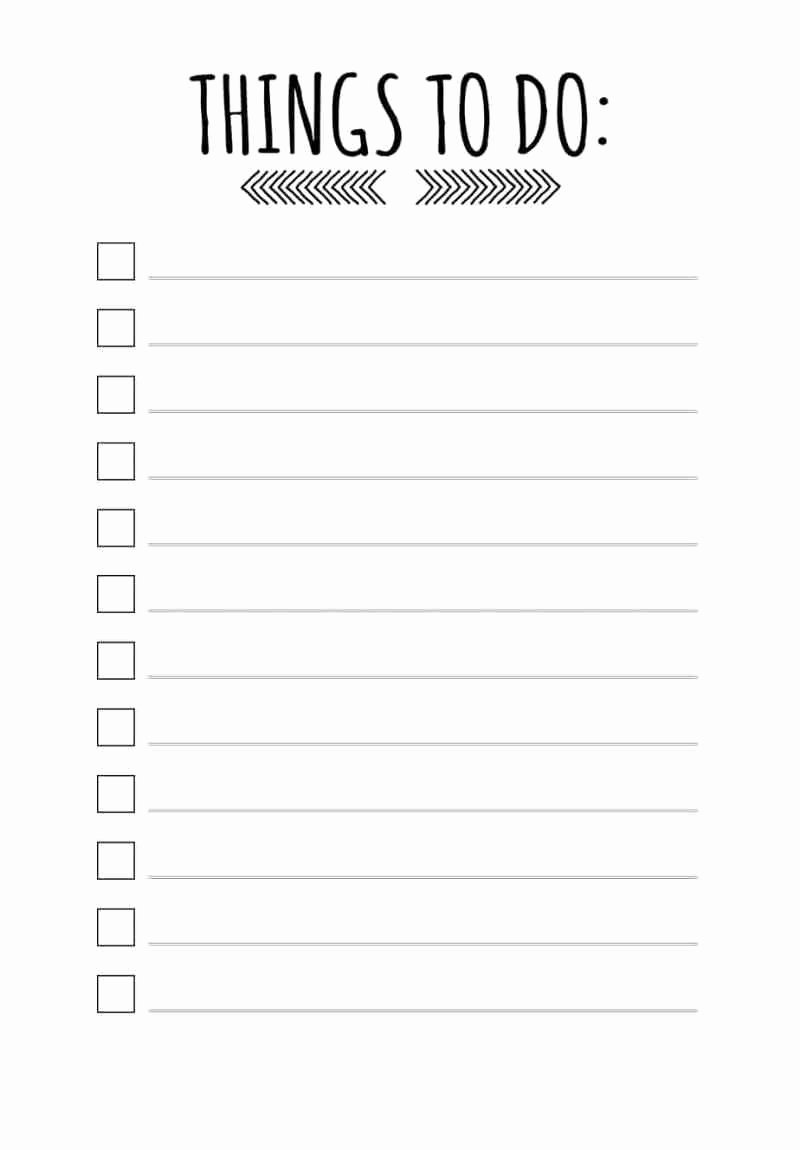 Todo List Template Word Luxury 5 Printable to Do List Templates Excel Xlts