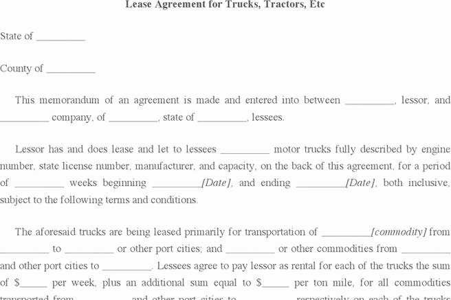 Trailer Lease Agreement Template Unique 29 Of Tractor Trailer Lease Agreement Template