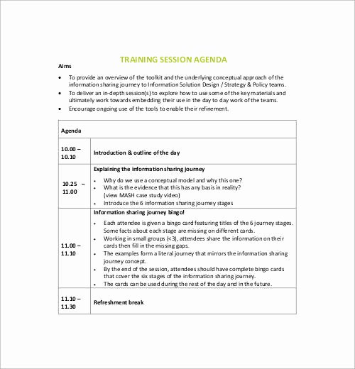 Training Agenda Template In Word Inspirational Sample Agenda Template 41 Download Free Documents In
