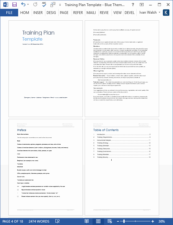 Training Agenda Template In Word Luxury Training Plan Templates Ms Word 14 X Excel Spreadsheets