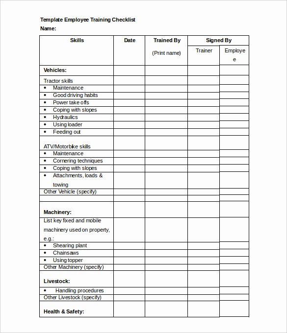Training Checklist Template Excel Free Best Of Checklist Template – 38 Free Word Excel Pdf Documents