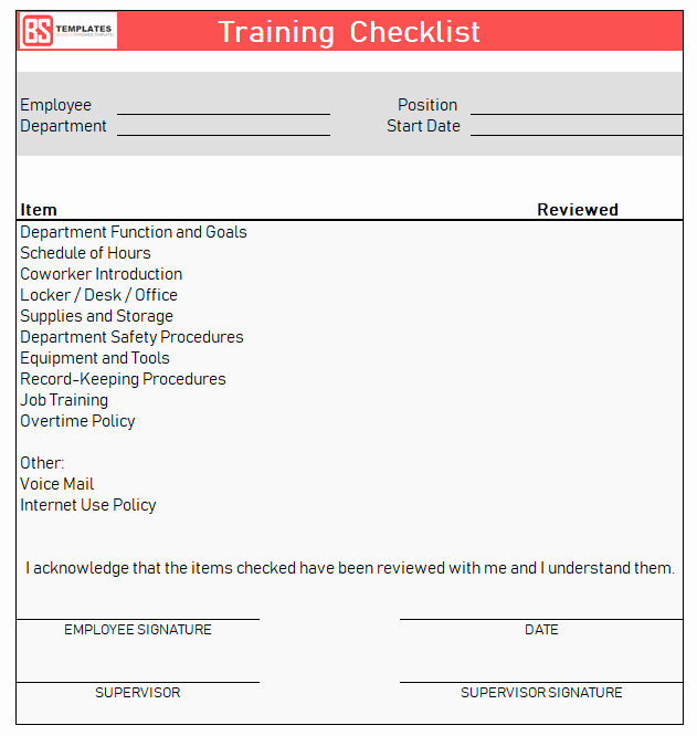 Training Checklist Template Excel Free Inspirational Employee Training Checklist Template for Excel &amp; Word